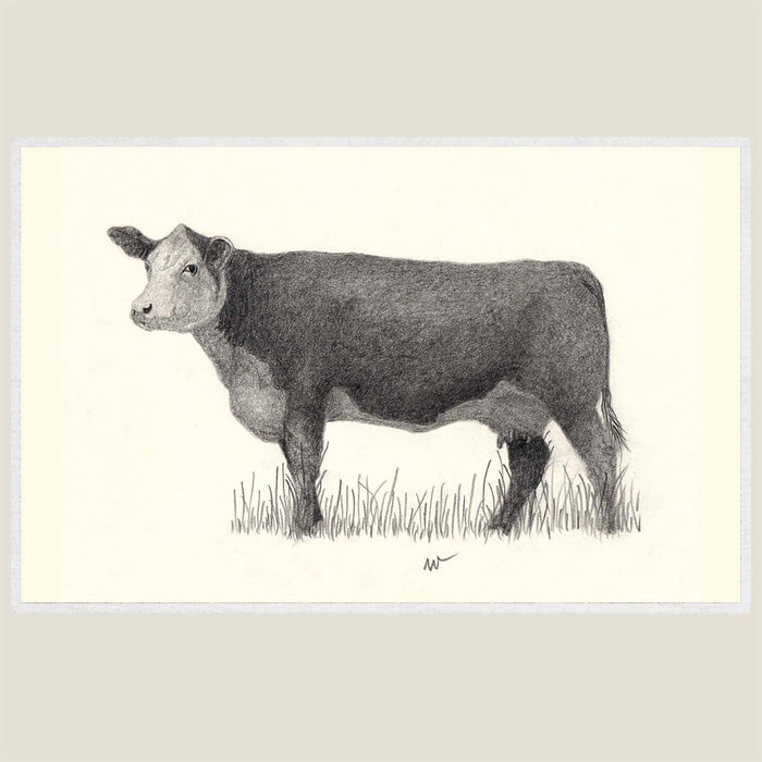 Cow - Hand drawn waterproof placemat