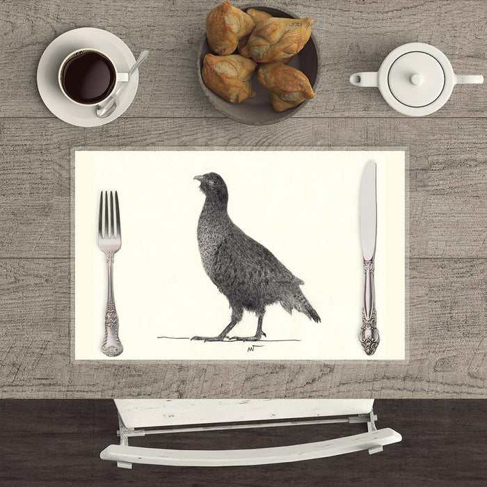Partridge - Hand drawn waterproof placemat