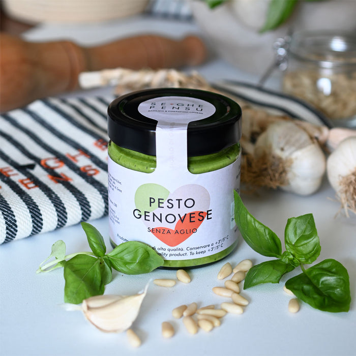 4 Jars of Genoese Pesto with Fresh Basil (without Garlic), 180g each
