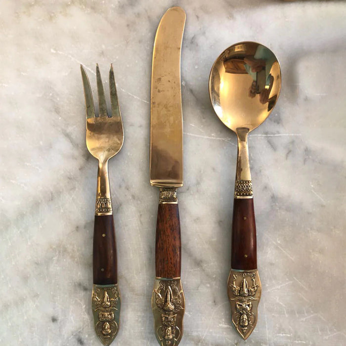 Thai Cutlery Vintage Set for 6 (1970) Wedding Gift