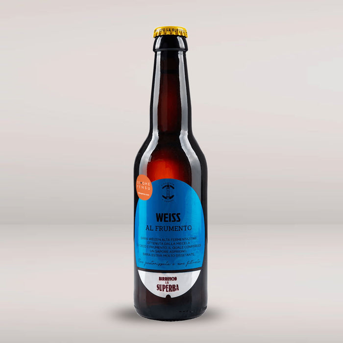 12 Bottles of Weiss Beers, high fermentation with barley mixture (4% Vol), 33cl each