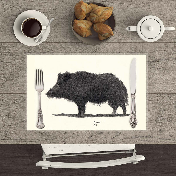 Wold Boar - Hand drawn waterproof placemat