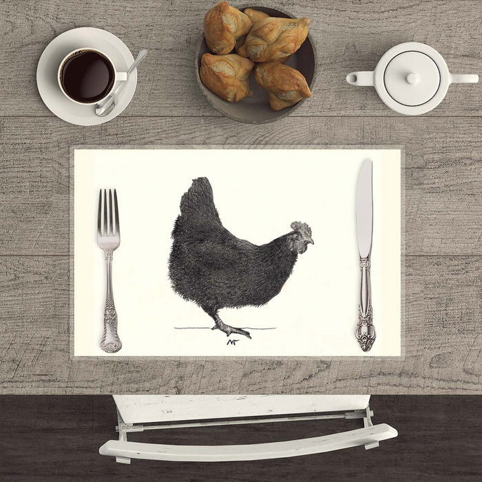 Hen 1 - Hand drawn waterproof placemat