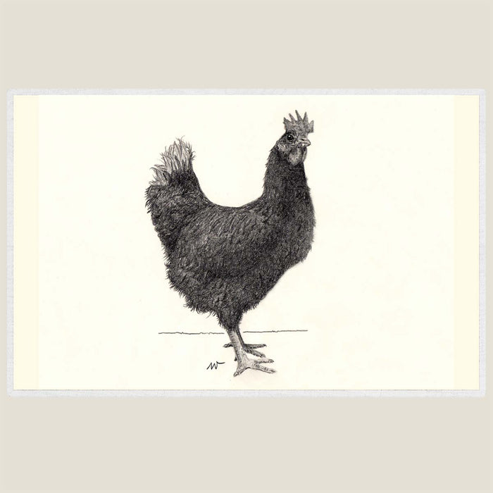 Hen 3 - Hand drawn waterproof placemat