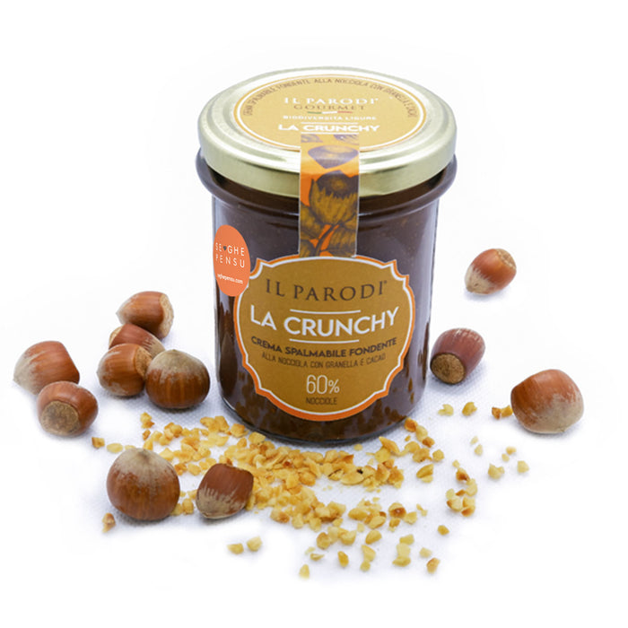 4 Jars of Spreadable Crunchy Ligurian Hazelnut Cream, 175g each