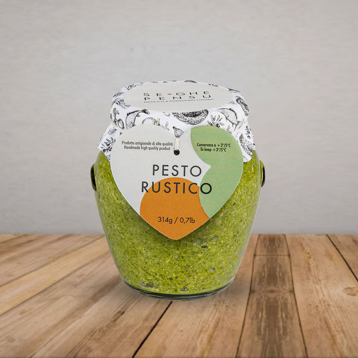 4 Jars of Rustic Genoese Pesto with Fresh Basil, 314g
